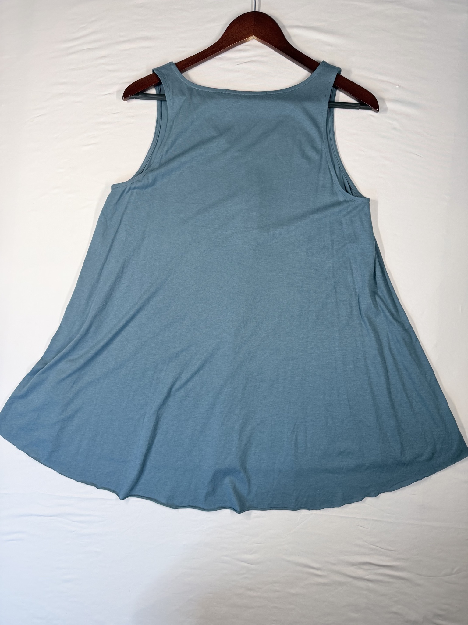 Peruvian Connection Pima Cotton Modal V-Neck Sleeveless Tank Top XS Blue