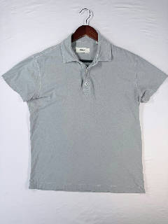 Buck Mason Men's Small Gray Polo Shirt Long Sleeve Cotton