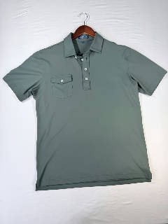 Peter Millar Crown Crafted Polo Shirt Men's Medium Green Chest Pocket