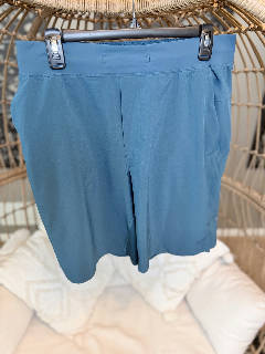 Lululemon Men's Activewear Shorts Blue Green Elastic Waist Pockets Size Large