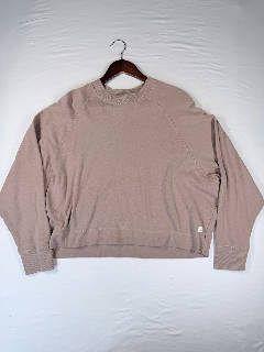 Vuori Women's Oversized Small Crewneck Sweatshirt Dusty Pink 100% Organic Cotton