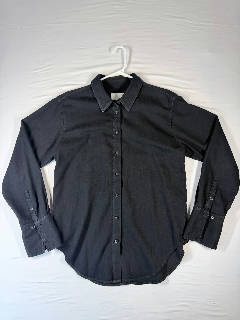 Frame Men's Black/Film Noir Button-Up Long Sleeve Shirt Size M Made in Italy
