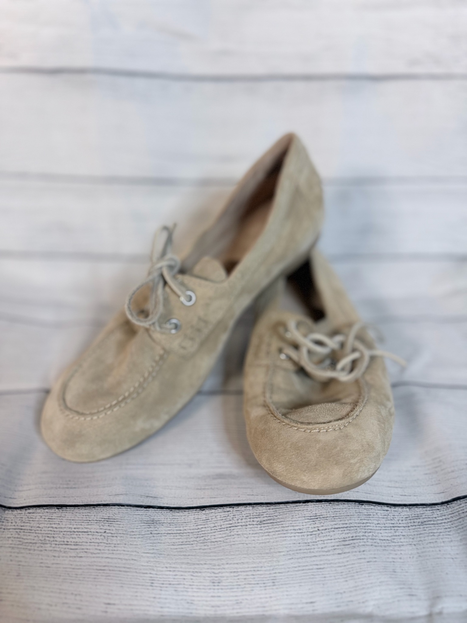Paul Green Super Soft Suede Lace-Up Boat Shoe Loafer — Size 5.5