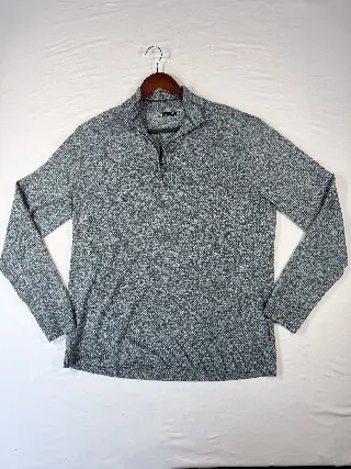 Smartwool Quarter Zip Sweater Men's Large Gray Merino Wool Blend Pullover