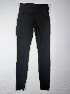 Lululemon Women's Black High Waist Leggings with Side Pockets - Size 4