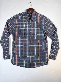 7 Diamonds Men's Plaid Button-Up Shirt Size M Long Sleeve Cotton Blend