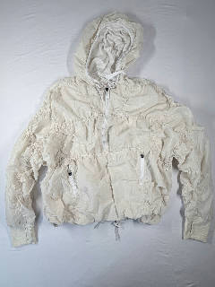 FP Movement Free People Anorak Jacket Womens M Cream Ripstop Hooded Pullover