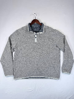 Southern Tide Men's Size L Quilted Snap Reversible Pullover Gray Sweatshirt
