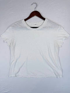 Perfectwhitetee Women's White Crew Neck T-Shirt Size S Made in USA