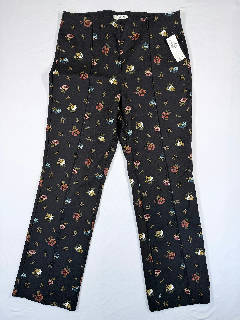 Maeve Anthropologie NWT Women's Size S Black Floral Print Skinny Pants Trousers