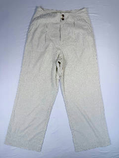 Marine Layer Women's Linen Pants Size 8 Cream High Rise Ankle Trousers