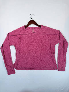 Beyond Yoga Women's M Long Sleeve Top with Thumbholes Pink Heathered