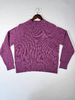 Quince Women's XS Mock Neck Sweater 100% Organic Cotton Purple Long Sleeve