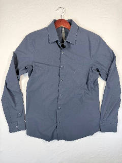 Lululemon Live In Practice Men's Button-Up Shirt Size M Navy Long Sleeve