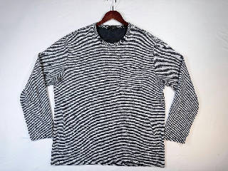 Vince Men's XL Striped Long Sleeve Top Chest Pocket Pullover Blue White