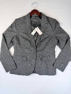 Banana Republic Petite Blazer Womens 10P Gray Wool Blend Fit Exclusive NWT