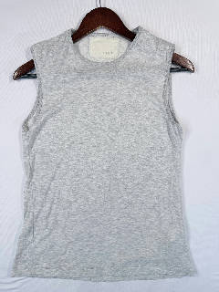 V::room Sleeveless Crew Neck Tank Top Size 2 Gray Cotton Tencel Blend Japan