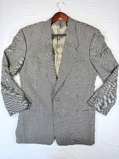 Giorgio Armani Gray Houndstooth Wool Blazer 40R Le Collezioni