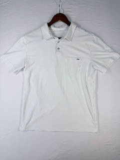 Vuori Men's Polo Shirt Size M White Short Sleeve Chest Pocket Golf