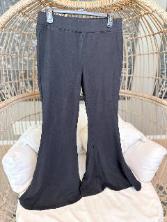 L'Agence Women's Size L Black Flare Leg Pull-On Knit Pants