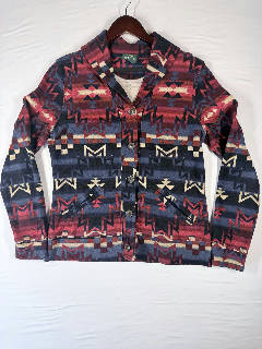 LRL Lauren Jeans Co Ralph Lauren Aztec Print Cardigan Jacket Women's M