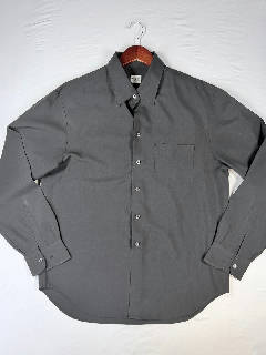 Armani Collezioni Men's Dress Shirt Size L Gray Long Sleeve Button Up