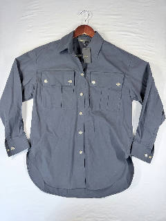 Maje Women's Navy Utility Shirt Sz 1 (S) Military Chest Pockets NWT